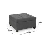 TUYOHW 31 Banc de rangement carré, banc ottoman de bout de lit avec couvercle capitonné, ottoman pour salon, entrée