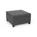 TUYOHW 31 Banc de rangement carré, banc ottoman de bout de lit avec couvercle capitonné, ottoman pour salon, entrée