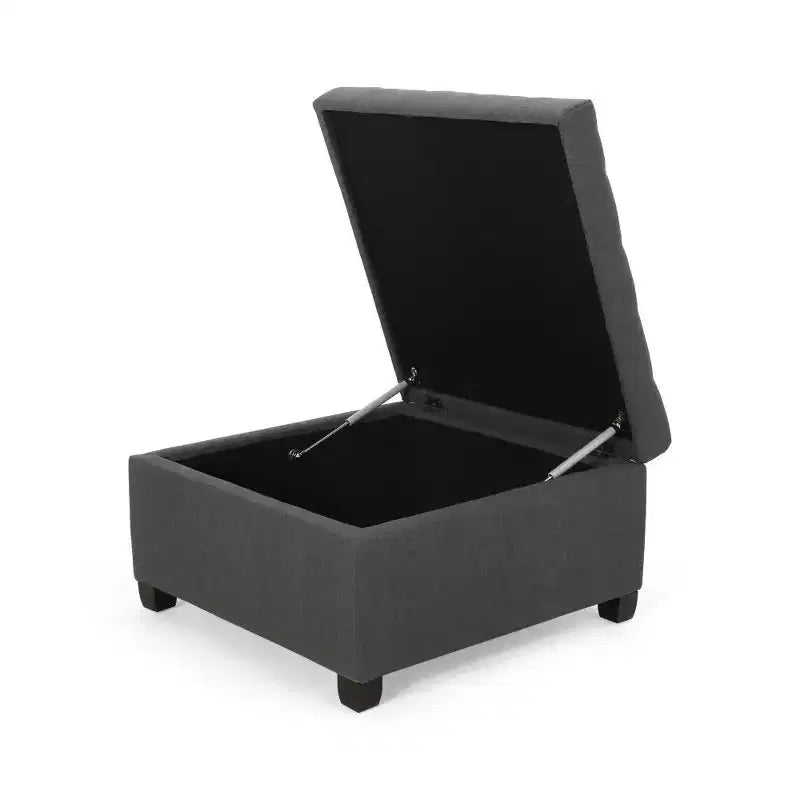 TUYOHW 31 Banc de rangement carré, banc ottoman de bout de lit avec couvercle capitonné, ottoman pour salon, entrée