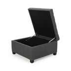 TUYOHW 31 Banc de rangement carré, banc ottoman de bout de lit avec couvercle capitonné, ottoman pour salon, entrée