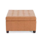 TUYOHW 31 Banc de rangement carré, banc ottoman de bout de lit avec couvercle capitonné, ottoman pour salon, entrée