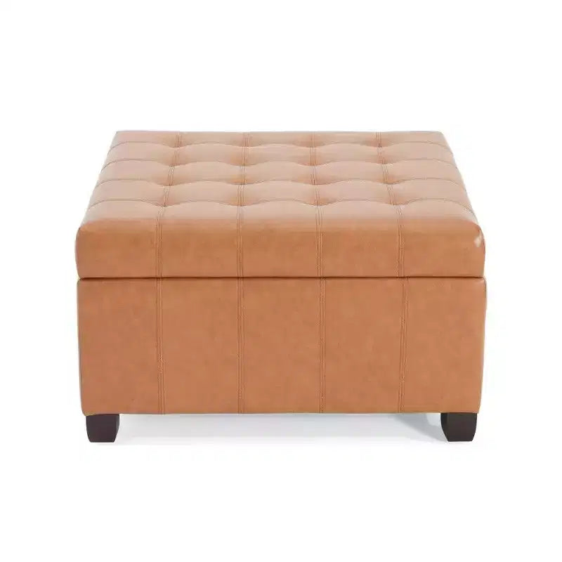 TUYOHW 31 Banc de rangement carré, banc ottoman de bout de lit avec couvercle capitonné, ottoman pour salon, entrée