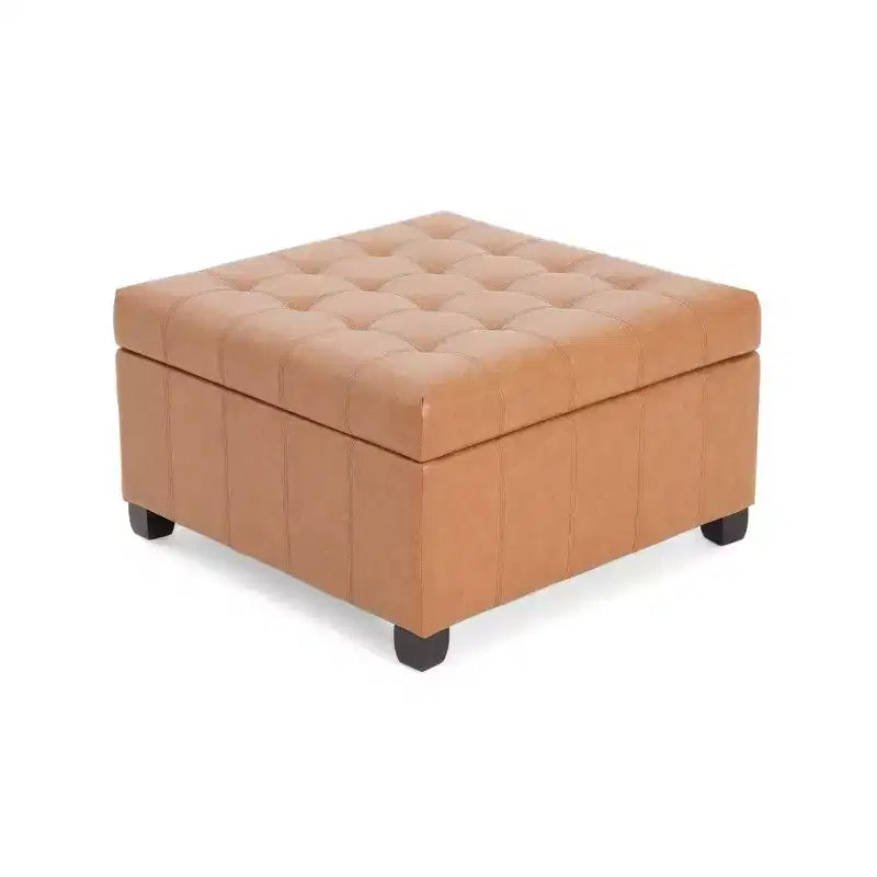 TUYOHW 31 Banc de rangement carré, banc ottoman de bout de lit avec couvercle capitonné, ottoman pour salon, entrée