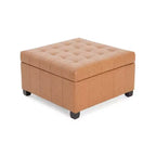 TUYOHW 31 Banc de rangement carré, banc ottoman de bout de lit avec couvercle capitonné, ottoman pour salon, entrée