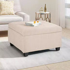 TUYOHW 31 Banc de rangement carré, banc ottoman de bout de lit avec couvercle capitonné, ottoman pour salon, entrée