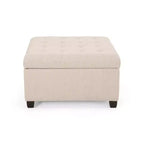 TUYOHW 31 Banc de rangement carré, banc ottoman de bout de lit avec couvercle capitonné, ottoman pour salon, entrée