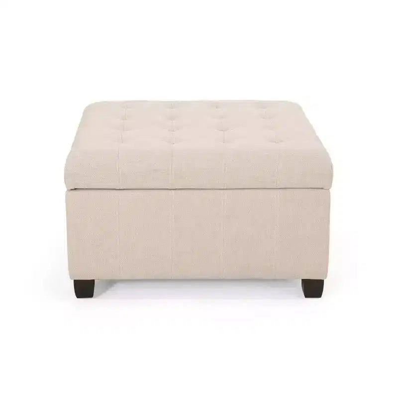 TUYOHW 31 Banc de rangement carré, banc ottoman de bout de lit avec couvercle capitonné, ottoman pour salon, entrée