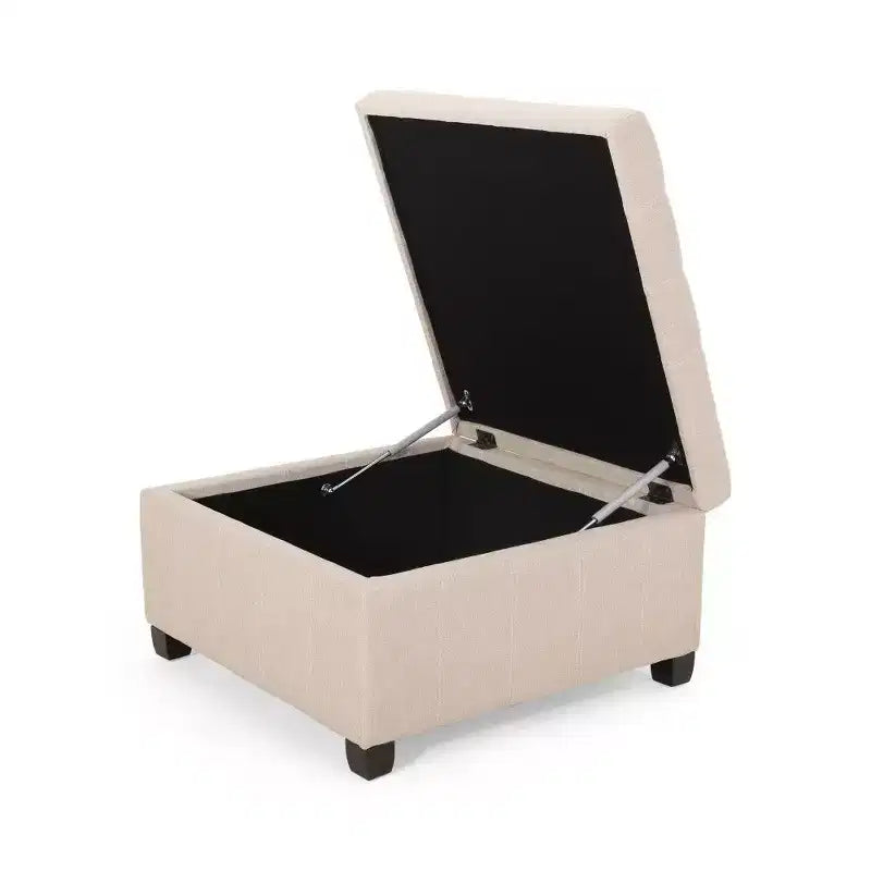 TUYOHW 31 Banc de rangement carré, banc ottoman de bout de lit avec couvercle capitonné, ottoman pour salon, entrée