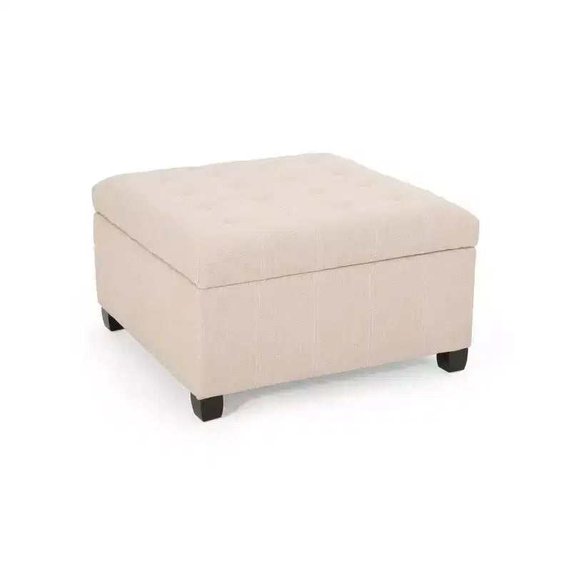 TUYOHW 31 Banc de rangement carré, banc ottoman de bout de lit avec couvercle capitonné, ottoman pour salon, entrée