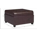 TUYOHW 31 Banc de rangement carré, banc ottoman de bout de lit avec couvercle capitonné, ottoman pour salon, entrée