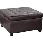 TUYOHW 31 Banc de rangement carré, banc ottoman de bout de lit avec couvercle capitonné, ottoman pour salon, entrée