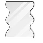 Miroir mural de salle de bain TUYOHW 30x35 pouces, miroir mural rectangulaire moderne avec 2 côtés ondulés pour salle de bain, chambre à coucher