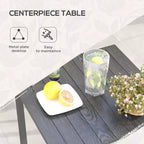 Ensemble repas d'extérieur 5 pièces pour 4 personnes, salon de jardin en rotin tressé, table et chaises de patio avec coussins, table carrée en métal