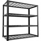 4 Tier 40 Inchx 19 Inch Dx 60 Inch H Heavy Duty Metal Garage Shelf Load 2200LBS Black Industrial Storage Shelves Adjustable