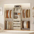 Besiost 8FT Closet Organizer System with 4 Wooden Drawers & Hanging Rods