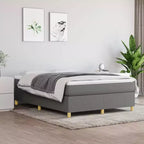 Bed Frame Dark Gray 100% polyester fabric, plywood, engineered wood