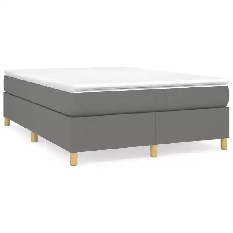 Cadre de lit Gris foncé Tissu 100% polyester, contreplaqué, bois composite