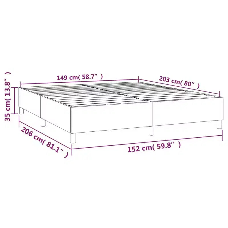 Cadre de lit Gris foncé Tissu 100% polyester, contreplaqué, bois composite