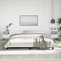 Bed Frame White Faux leather, plywood, engineered wood King