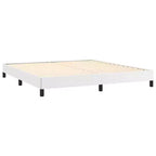 Cadre de lit Cuir synthétique blanc, contreplaqué, bois manufacturé King