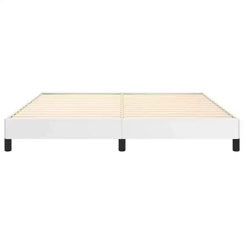 Cadre de lit Cuir synthétique blanc, contreplaqué, bois manufacturé King