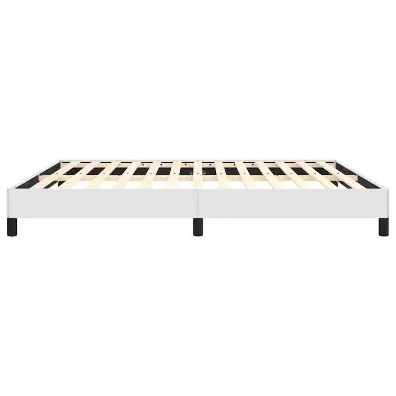 Cadre de lit Cuir synthétique blanc, contreplaqué, bois manufacturé King