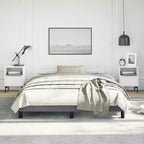 Cadre de lit gris foncé 100 % polyester, contreplaqué, bois composite Grand lit