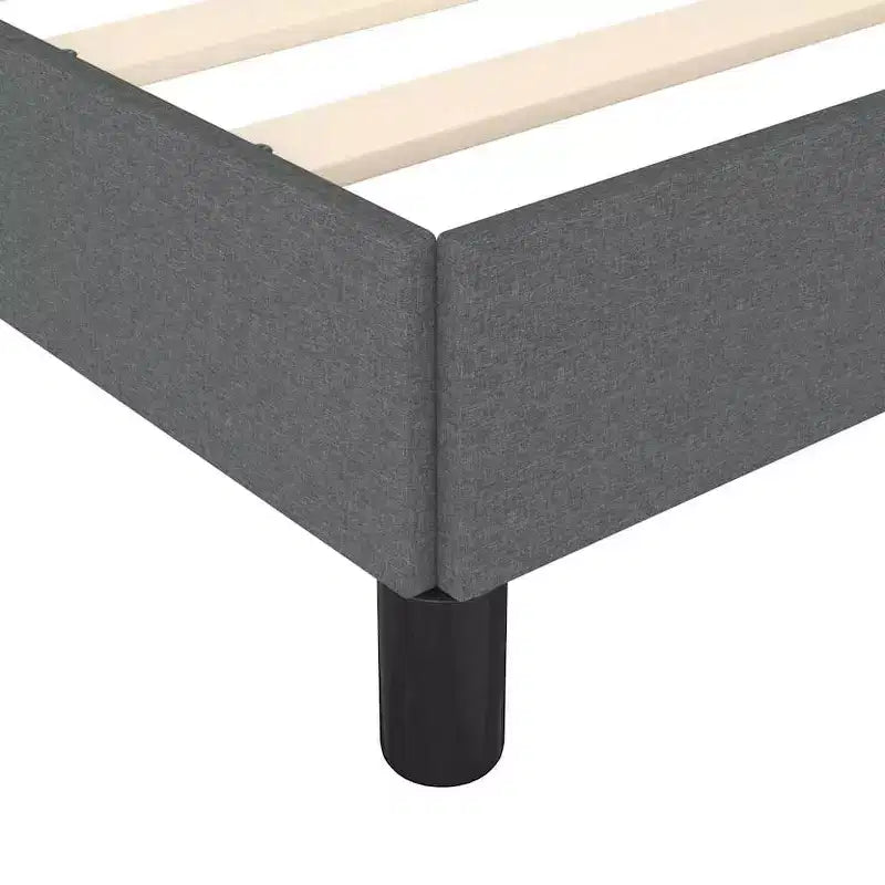 Cadre de lit gris foncé 100 % polyester, contreplaqué, bois composite Grand lit
