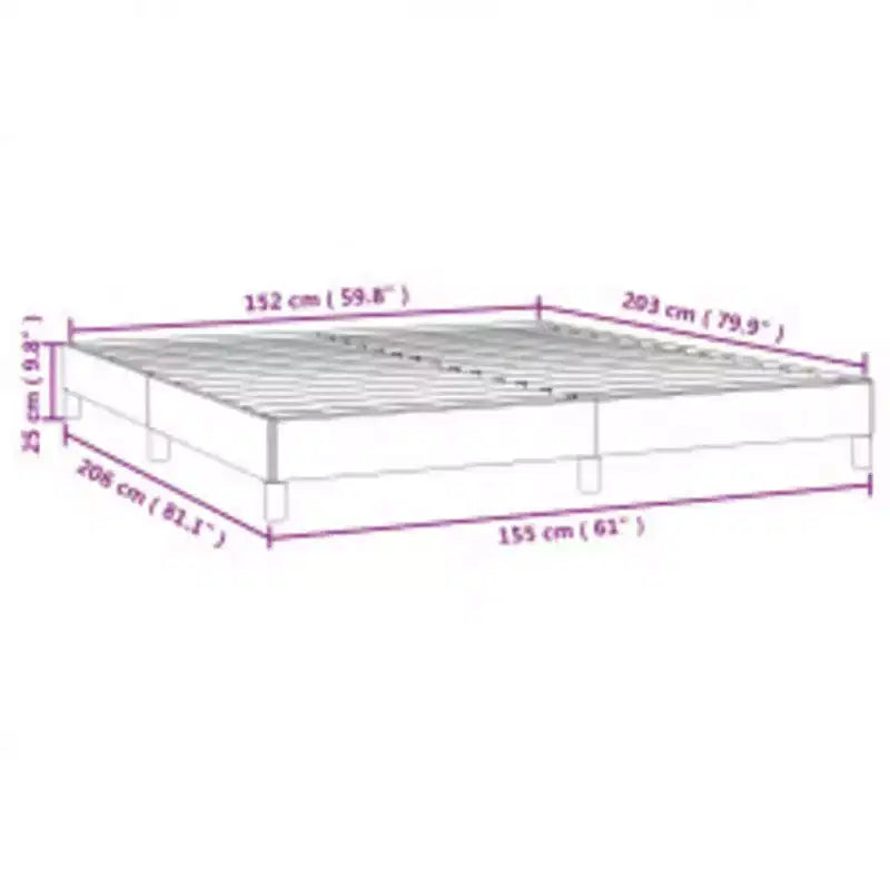Cadre de lit gris foncé 100 % polyester, contreplaqué, bois composite Grand lit