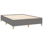 Cadre de lit en tissu gris foncé, contreplaqué, bois composite Double