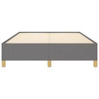Cadre de lit en tissu gris foncé, contreplaqué, bois composite Double