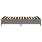 Cadre de lit en tissu gris foncé, contreplaqué, bois composite Double