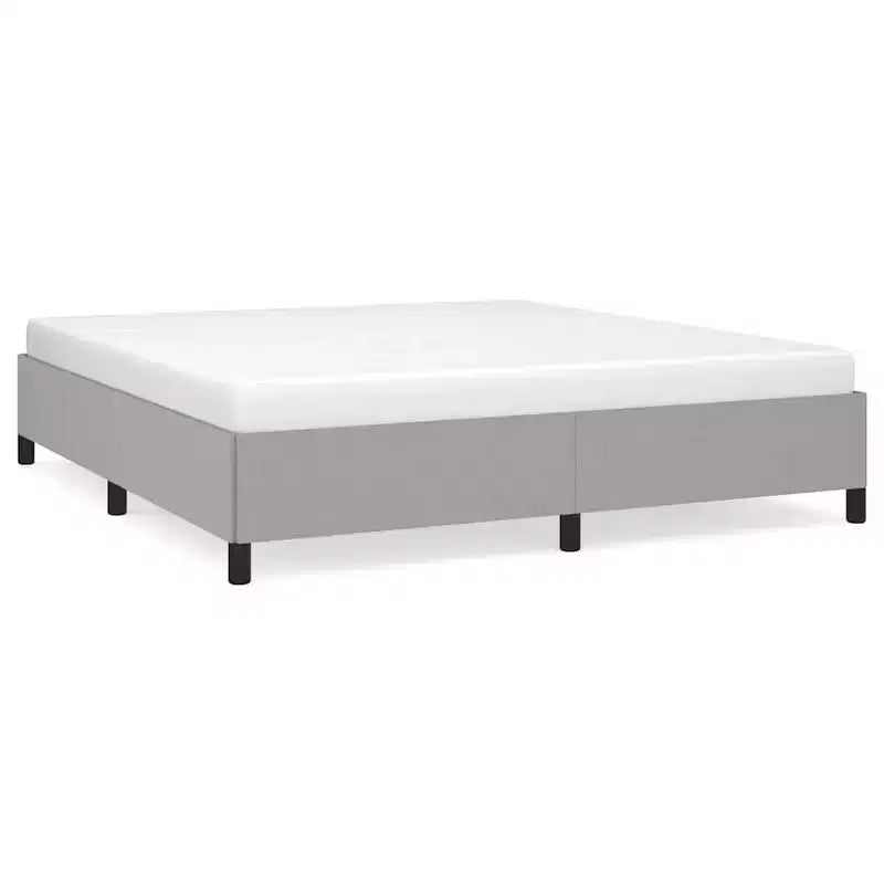 Cadre de lit Gris clair Tissu 100 % polyester, contreplaqué, bois composite