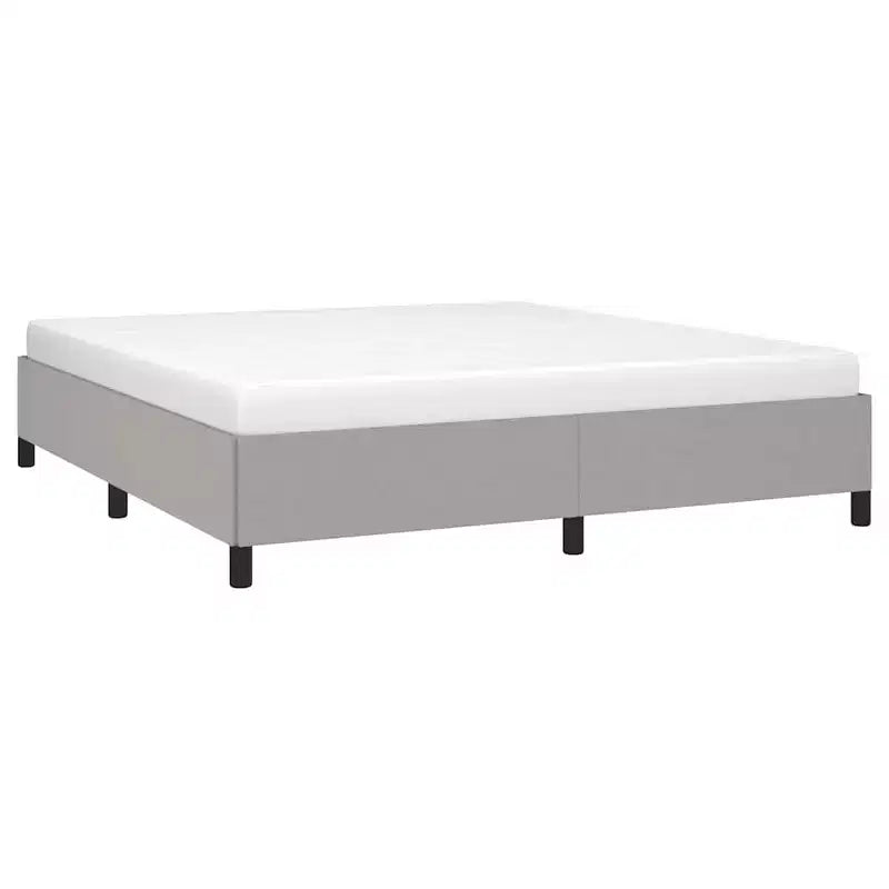 Cadre de lit Gris clair Tissu 100 % polyester, contreplaqué, bois composite