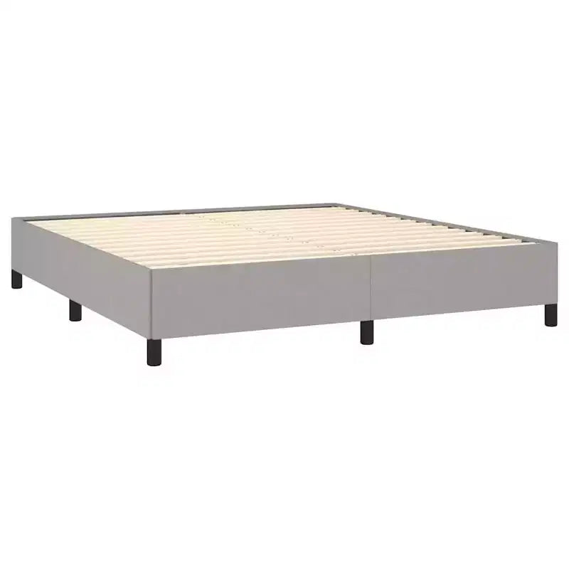 Cadre de lit Gris clair Tissu 100 % polyester, contreplaqué, bois composite