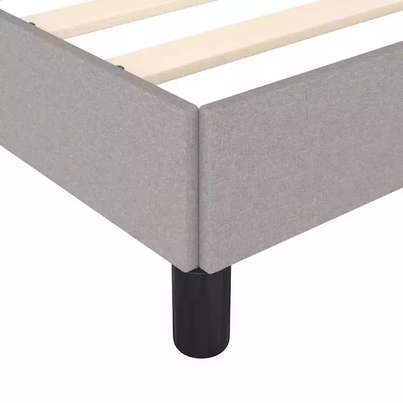Cadre de lit Gris clair Tissu 100 % polyester, contreplaqué, bois composite