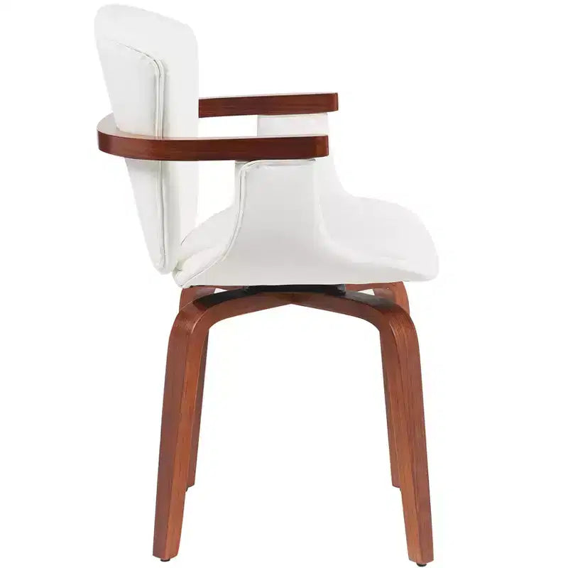 Homy Casa Lot de 2 chaises de salle à manger pivotantes en similicuir PU avec cadre en bois courbé et accoudoirs