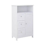 Meuble de rangement debout Homy Casa avec 3 tiroirs et une porte, blanc