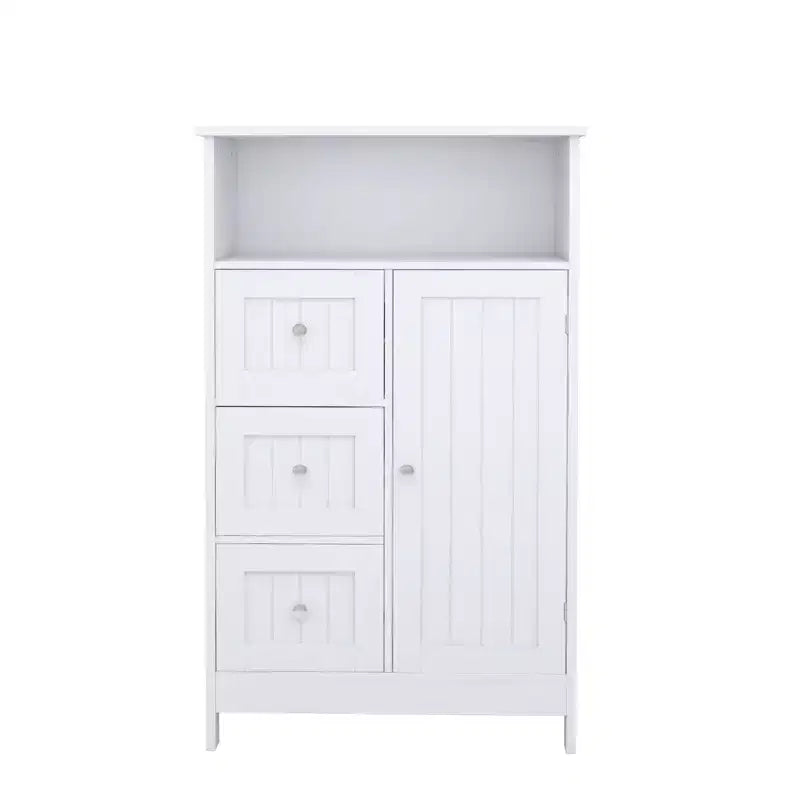 Meuble de rangement debout Homy Casa avec 3 tiroirs et une porte, blanc