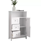 Meuble de rangement debout Homy Casa avec 3 tiroirs et une porte, blanc