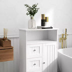 Meuble de rangement debout Homy Casa avec 3 tiroirs et une porte, blanc