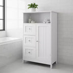 Meuble de rangement debout Homy Casa avec 3 tiroirs et une porte, blanc