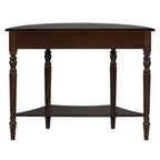 Console demi-lune de style campagnard français, table d'entrée rustique avec tiroir et étagère de rangement - Panipeachy