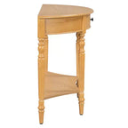 Console demi-lune de style campagnard français, table d'entrée rustique avec tiroir et étagère de rangement - Panipeachy