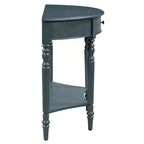 Console demi-lune de style campagnard français, table d'entrée rustique avec tiroir et étagère de rangement - Panipeachy