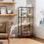 Étagères de rangement en acier noir à 4 niveaux, fil utilitaire robuste, organisateur de rack, maison, 453,6 kg, 33 cm P x 60 cm L x 135,6 cm H