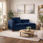 Chaise longue réversible Royal Hampton 58 po avec accoudoir, 2 coussins, garniture cloutée, indigo