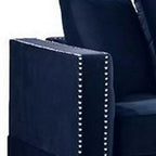 Chaise longue réversible Royal Hampton 58 po avec accoudoir, 2 coussins, garniture cloutée, indigo