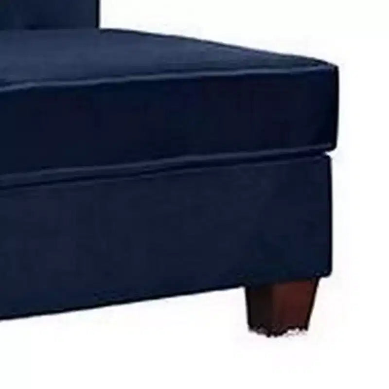Chaise longue réversible Royal Hampton 58 po avec accoudoir, 2 coussins, garniture cloutée, indigo