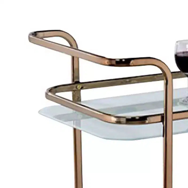 Chariot de service contemporain Royal Hampton fini champagne